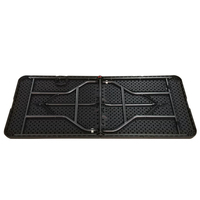 Table pliante noire de 6 pieds, table pliante portable d'extérieur avec poignée, pliable promotionnel de haute qualité