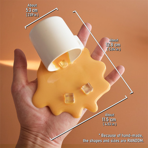 Spilled <b>Coffee</b> <b>Liquid</b> Model Artificial Realistic Mobile Phone Holder Ice Cube Latte Espresso Home Decor Spoof Props Craft Play - Product Image 6