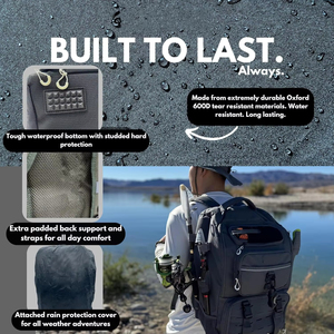 Bolsa de pesca personalizada, nailon resistente al agua, gran capacidad, aparejos de pesca, mochila para cañas - Product Image 5