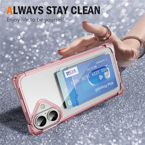 Coque de protection antichoc mate en TPU et PC avec porte-cartes intégré pour iPhone 17, 16, 15, 14, <span class=keywords><strong>13</strong></span> <span class=keywords><strong>Pro</strong></span> Max - Product Image 4