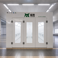 Cabines de peinture professionnelles abordables au gaz naturel 24 kW pour voitures 80 ° Cabine de peinture automobile avec double ventilateur d'admission et four de séchage