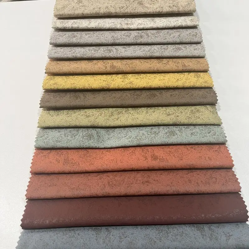 Tela textil impermeable para el hogar, tejido de terciopelo como cuero con unión de bronce, nueva tecnología, producto