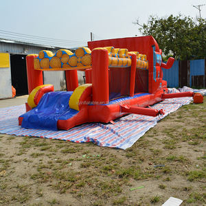 Castello Gonfiabile a Forma di Camion dei Pompieri Rosso per Feste per Bambini in Vendita - Product Image 5