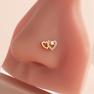 Nuovi <span class=keywords><strong>Piercing</strong></span> al <span class=keywords><strong>Naso</strong></span> a Forma di L alla Moda, Anelli con Cuore Carino in CZ Brillante, Colore Oro e <span class=keywords><strong>Argento</strong></span>, Gioielli per <span class=keywords><strong>Piercing</strong></span> al <span class=keywords><strong>Naso</strong></span> Femminile - Product Image 1