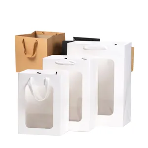 Fábrica Fornecedor Personalizado De Luxo Chá Presente Embalagem, Sacos De Papel Negócios Compras Sacos De Papel Marfim Fazendo A Máquina/