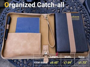 Free Sample Leather Personalized Logo Bible Cover Bible Case Bag With Durable <b>Metal</b> Zipper and <b>Bookmark</b> - Product Image 2