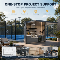 Cuisine extérieure modulaire personnalisée, barbecue, résistant à la rouille, facile à nettoyer, pour terrain de padel, club, villa, patio et complexe hôtelier