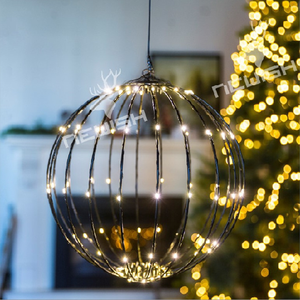 Newish 22*6*22cm IP44 GS Adapter bao gồm Treo 3D dây sắt bóng ánh sáng 96 Ấm Mini LED giáng sinh chuỗi ánh sáng - Product Image 1