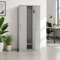 Lemari Besi Baja Struktur KD Populer 3 Pintu, Lemari Baja, Lemari Pakaian, Penyimpanan Vertikal, Almari Baja, Armoire