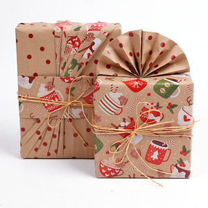 Wholesale 80g Double-Sided Kraft Print <b>Christmas</b> Custom 43cm X 10m <b>Roll</b> <b>Wrapping</b> <b>Paper</b> for Packaging - Product Image 1