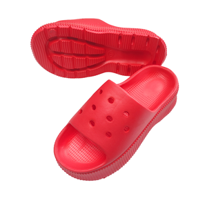 Sandales compensées rouges légères et tendance pour <span class=keywords><strong>femme</strong></span>, idéales printemps-été, avec semelle épaisse personnalisable et antidérapante – Conception gratuite - Product Image 2