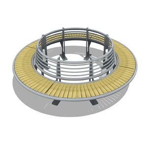 Siège professionnel en bois massif, barres de rangement, à suspendre, pour arbres d'extérieur, avec banc rond - Product Image 4