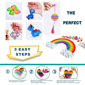 Customizable DIY Hama Beads Craft Kit 5mm Three-Floor Beaded <b>Puzzle</b> Toy Multi-Color EVA Material Wholesale - Product Image 2