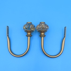 U Shape Wall <b>Hook</b> Imitation Gold Resin Wood Fiberglass Durable Traditional <b>Curtain</b> Hardware 45cm - Product Image 1