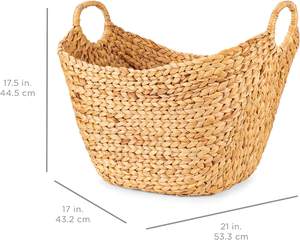 Grand panier à linge vintage polyvalent Panier de rangement polyvalent en jacinthe - Product Image 2