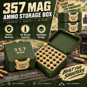 Boîte de rangement pour munitions <span class=keywords><strong>357</strong></span> MAG, capacité de 50 munitions, étui en plastique pour munitions, organisateur empilable pour .<span class=keywords><strong>357</strong></span> <span class=keywords><strong>Magnum</strong></span> - Product Image 5