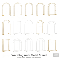 Arche de mariage en métal doré pour cérémonie en plein air, décoration de toile de fond pour fiançailles, banquets, fêtes et photomaton