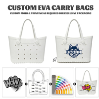 Sac fourre-tout en EVA imprimé avec logo personnalisé, portable et polyvalent, en silicone, grand sac à ouverture supérieure, résistant à l'eau, pour toutes les saisons