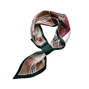 Foulard multifonctionnel pour femmes en soie Foulard pour dames Petit nouveau design Foulard en soie pour le cou