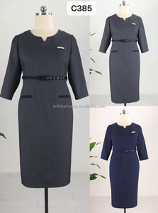 Trajes de Vestir Modernos Azul Marino para Oficina, Conjuntos de Ropa para Mujer Talla Grande, Atuendo para Dama, Traje para Iglesia - Product Image 4
