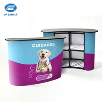 Table promotionnelle élégante en aluminium, légère et portable, avec graphisme personnalisé, comptoir pop-up pour la promotion événementielle