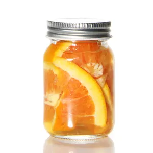 Custom Design Kitchen Fancy Storage Food Grade Wide Mouth 16oz Glass Mason Jar For Canning Jam Honey