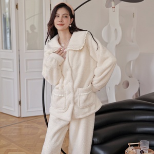 Lijia <span class=keywords><strong>Pigiama</strong></span> da <span class=keywords><strong>Donna</strong></span> 2 Pezzi a Maniche Lunghe <span class=keywords><strong>con</strong></span> <span class=keywords><strong>Bottoni</strong></span>, in Morbido <span class=keywords><strong>Pile</strong></span> Caldo <span class=keywords><strong>con</strong></span> Tasche per l'Inverno - Product Image 5