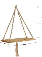 Étagère murale en bois et plastique, barres flottantes, ensemble de 2 pièces, suspendues de l'intérieur et l'extérieur, support pour plantes, Pot de fleurs