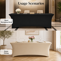 Housse de table extensible élégante et professionnelle, polyvalente pour la restauration en plein air, les pique-niques, les fêtes de jardin, imperméable, durable, en polyester