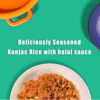 Repas de substitution rapide, sauce épicée halal, riz de konjac séché protéiné compatible Keto, riz shirataki auto-chauffant