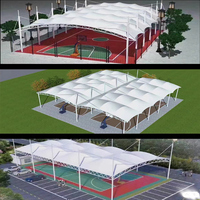 Structure Tensile en Membrane Architecturale Durable pour Toiture Extérieure Imperméable en PVDF PTFE, Idéale pour Écoles, Gymnases et Parcs