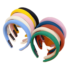 عصابة رأس نسائية جديدة لعام 2024 من القماش الإسفنجي الصلب بألوان موحدة، بأسلوب ياباني وكوري، موديل HUIYI C0018 - Product Image 1