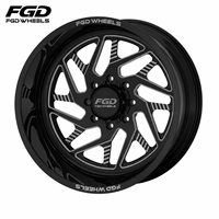 Jantes de camion FGD personnalisées concaves forgées 24x14 26x14 28x16 30x16 8x165.1 8x170 8x180 polies avec enjoliveurs flottants sur mesure