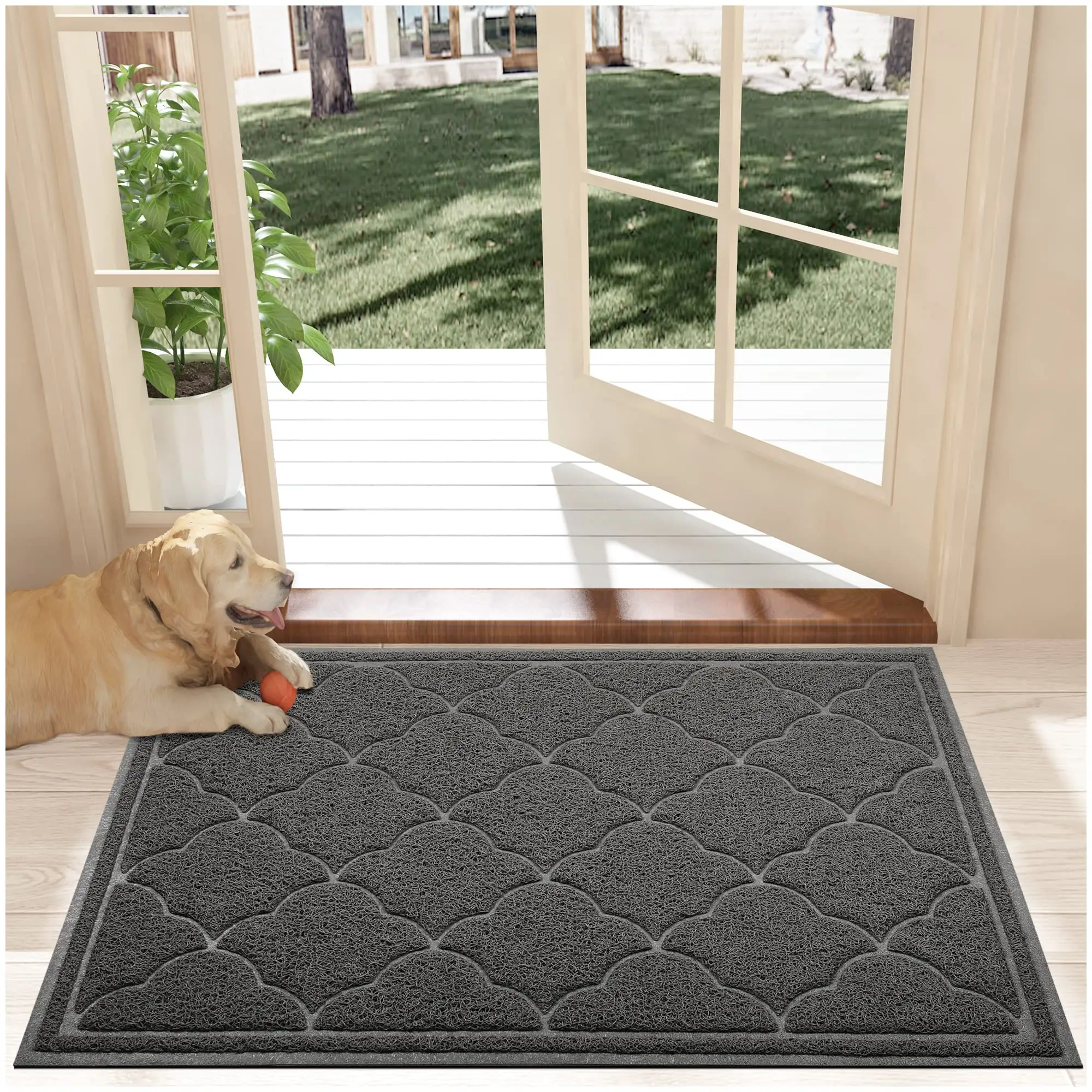 Quiar Floor Mat Large Front Non Slip Waterproof Welcome Mats Outdoor Durable Low Profile Dirt Trap pvc door mat for Indoor