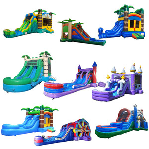 Structure <span class=keywords><strong>gonflable</strong></span> commerciale combinée avec toboggan aquatique, thème tropical, <span class=keywords><strong>château</strong></span> <span class=keywords><strong>gonflable</strong></span> pour la location événementielle - Product Image 6