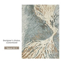 Tapis en soie Tencel de haute qualité, design abstrait de luxe léger, tissé à la main, pour salon et chambre à coucher
