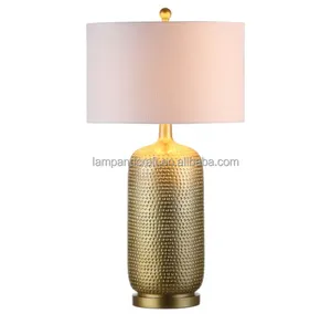 Gouden Glazen Tafellamp Met Gouden Metalen Voet Voor Hotellobby Voor Hotelkamer Woonkamer Slaapkamer