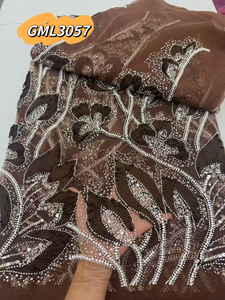 Luxury Lace 2025 Chantilly Sequin <strong>Net</strong> Embroidered Sequence Embroidery <strong>Fabric</strong> pink 3d Beads Sequin Lace <strong>Fabric</strong> - Product Image 3