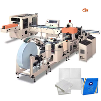 Machine à fabriquer des serviettes de table 300x300mm à pliage 1/4, impression 3 couleurs, pour le marché péruvien