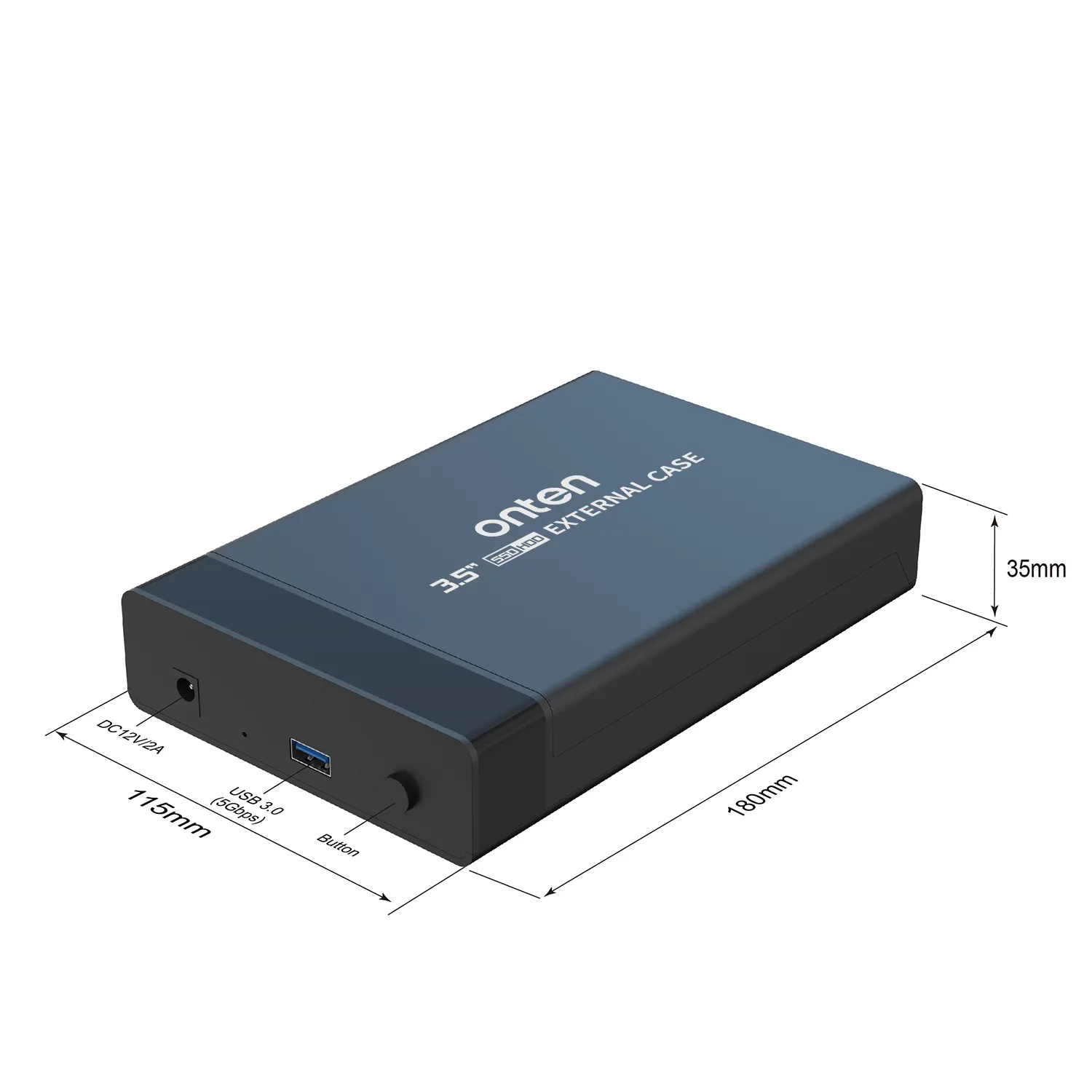 3.5 inç USB 3.0 SATA 5Gbps HD kutusu sabit disk harici HDD muhafaza bilgisayar için kablo ve şarj cihazı ile plastik kasa OTN-UHD3