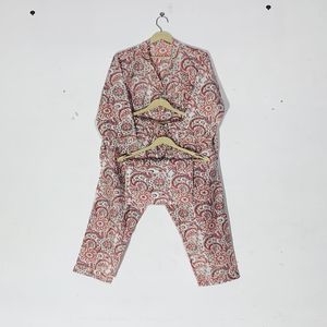 Excelente Conjunto de Pijama Floral Estampado de Algodón, Ropa de Dormir y de Estar para Mujer, Estilo Bohemio, Regalo de Verano - Product Image 5