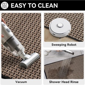 พรมเช็ดเท้ารูปทรงเรขาคณิต ผ้าลินินกันลื่น สำหรับทางเข้าบ้าน - Product Image 3