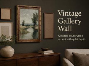 Tableau vintage encadré Paysage de rivière, Art mural rustique antique pour la décoration de ferme, Échantillons OEM ODM prêts en moins d'une journée - Product Image 6