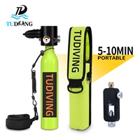 TUDIVING 0.5L Buse respiratoire en silicone avec manomètre lumineux pour plongée sous-marine et réservoir d'air en aluminium