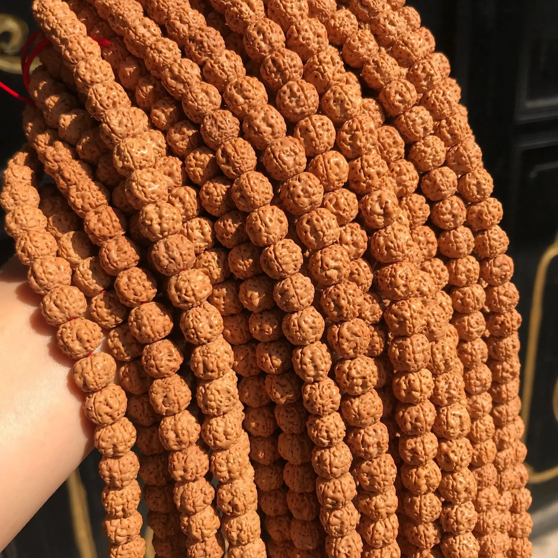 Sementes biji 검증 네팔 rudraksha 황금 ghauri trisul braclect 큰 18 mm 좋은 karsino 도매업자