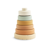 Ensemble de 6 jouets de construction empilables pour bébé en silicone incassable, jeu éducatif, fabriqué en silicone souple mais résistant, 100% de qualité alimentaire
