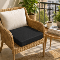 Housse de coussin de canapé d'extérieur amovible et lavable en mousse bleu marine antidérapante et imperméable pour remplacement de coussins de patio en rotin