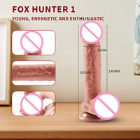 Dildo Grande de Silicona Líquida Realista, 8 Tamaños, Flexible, con Textura de Venas Realista, Impermeable, con Ventosa, Juguete Sexual para Mujeres