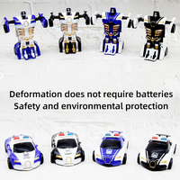 Cadeau d'anniversaire pour garçon, jouet robot transformable à une touche, voiture à friction, mini-modèles en plastique, jouets pour enfants
