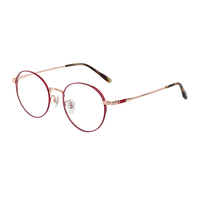 Mode rétro titane métal cadre rond lunettes Anti-bleu rayonnement lunettes pour hommes et femmes diamant visage forme Match
